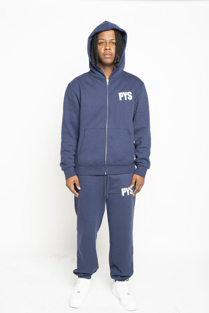 PYS Unisex Heavyweight Full Zip Hoodie Navy