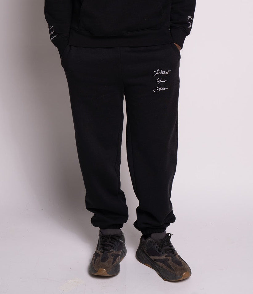 Protect Your Shine Unisex Heavyweight Sweatpants - Black/White
