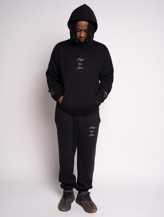 Protect Your Shine Oversized Heavyweight Hoodie - Black/White