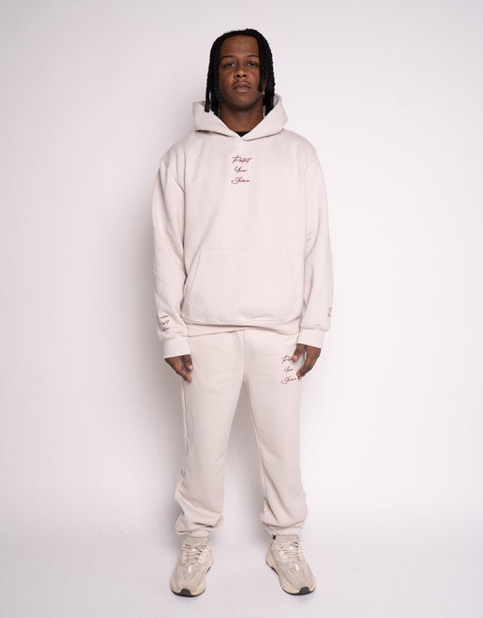 Protect Your Shine Oversized Heavyweight Hoodie - Dust/Maroon