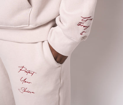 Protect Your Shine Unisex Heavyweight Sweatpants - Dust/Maroon