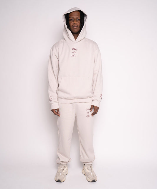 Protect Your Shine Oversized Heavyweight Hoodie - Dust/Maroon