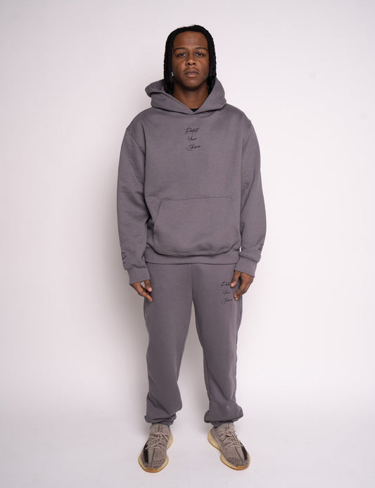 Protect Your Shine Oversized Heavyweight Hoodie - Asphalt/Black
