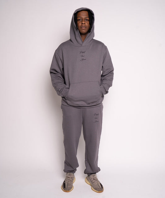 Protect Your Shine Oversized Heavyweight Hoodie - Asphalt/Black