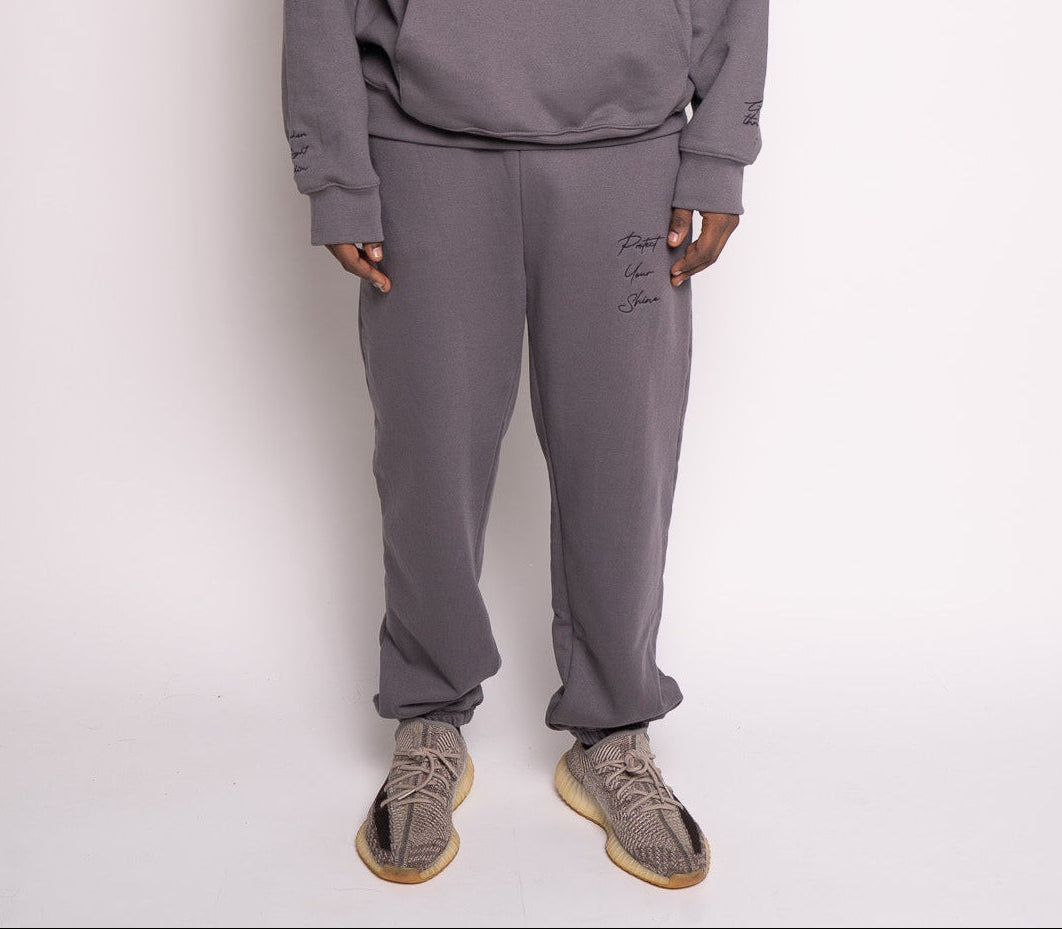 Protect Your Shine Unisex Heavyweight Sweatpants - Asphalt/Black